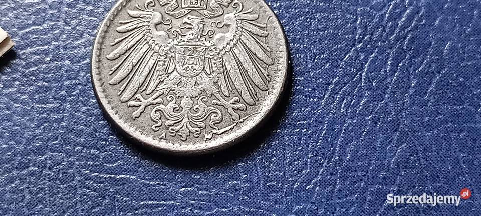 Stare monety 5 fenig 1921 Niemcy destrukt Lesko