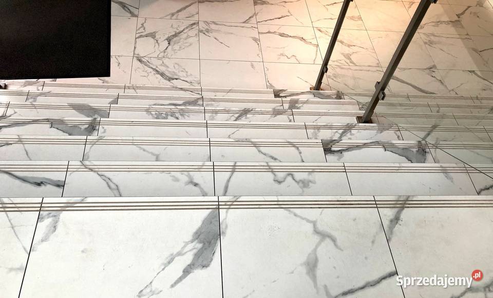 Płytki na schody BIAŁY MARMUR 100x30 CARRARA Podłogi i schody łódzkie Łask sprzedam