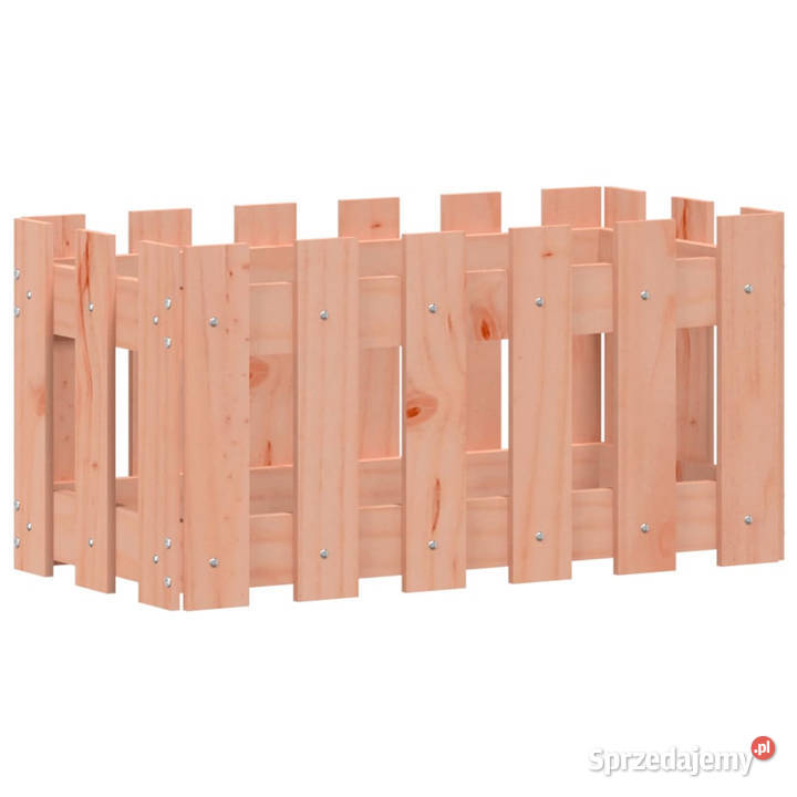 Donica ogrodowa z płotkiem 60x30x30 lite drewno Ogród