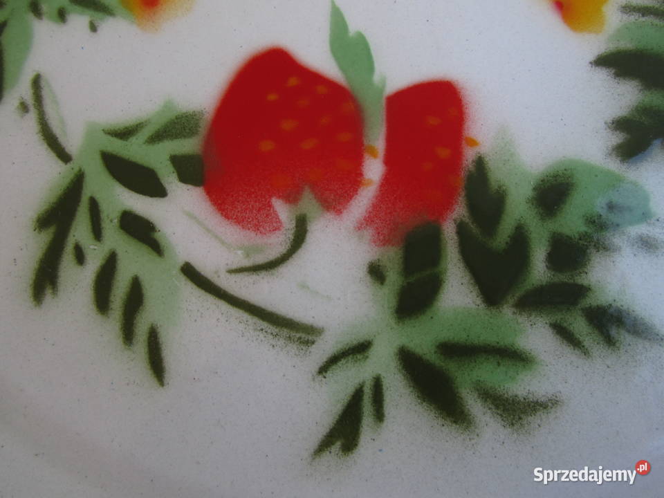 Taca metalowa emaliowana okrągła średnica 35 AGD drobne Olecko