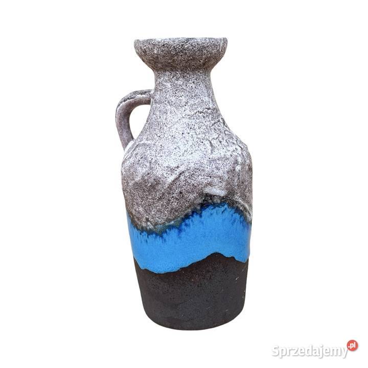 Ceramiczny wazon z uchem fat lava Strehla niebieski Wazony Warszawa