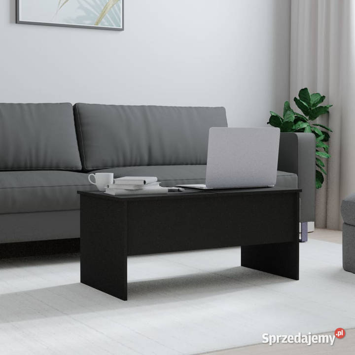 Stolik kawowy czarny 102x505x465 materiał