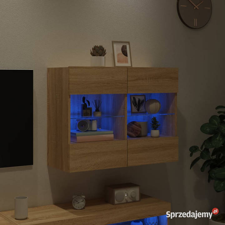 Ścienna szafka TV z LED dąb sonoma 785x30x605 mazowieckie Warszawa sprzedam