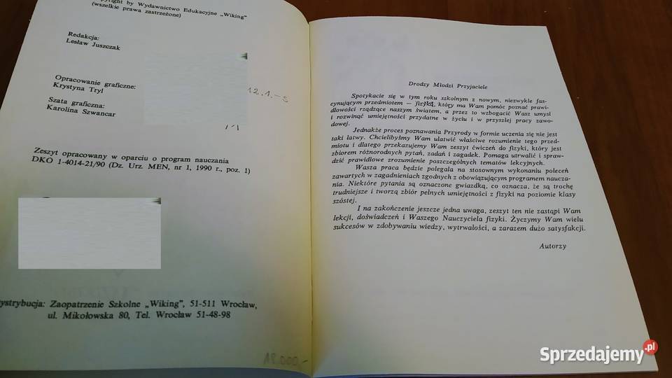 Zeszyt ćwiczeń z fizyki kl VI 6 semestr 1 Gdańsk