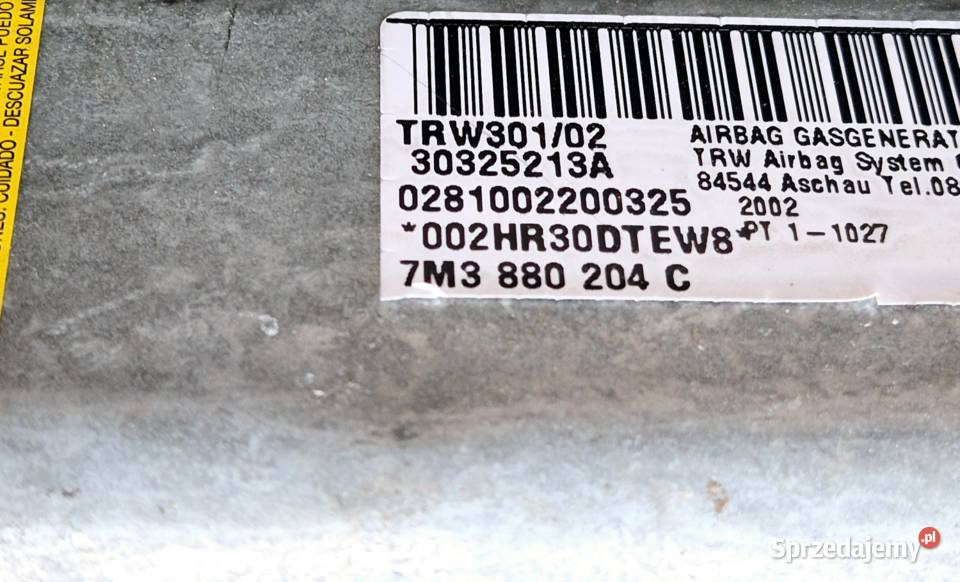 PODUSZKA POWIETRZNA AIRBAG PASAŻERA SHARAN LIFT Działoszyce