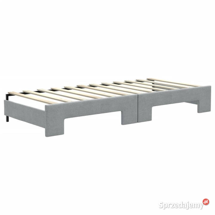 Sofa rozsuwana z materacami jasnoszara tkanina Warszawa