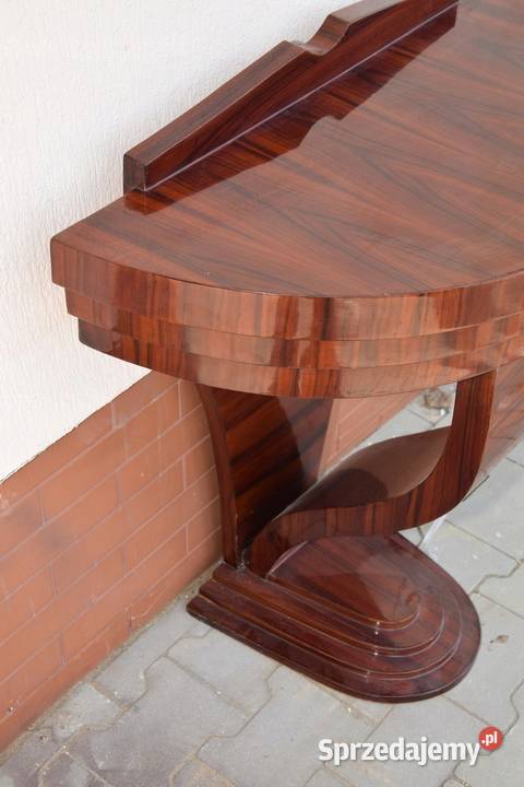 Drewniany Stolik Kawowy Art Deco Konsola Stół