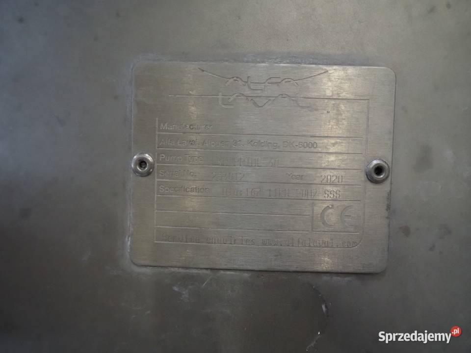 Stacja przyjęcia mleka Alfa Laval Pompa wirowa Krotoszyn