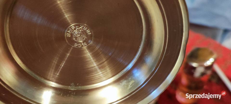 Stary duży kufel kryształowy z przykrywką cynową dolnośląskie Wrocław