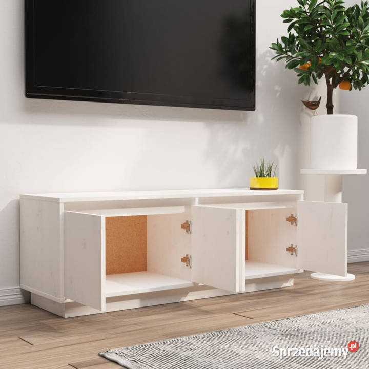 Szafka pod telewizor biała 110x34x40 lite drewno mazowieckie Warszawa