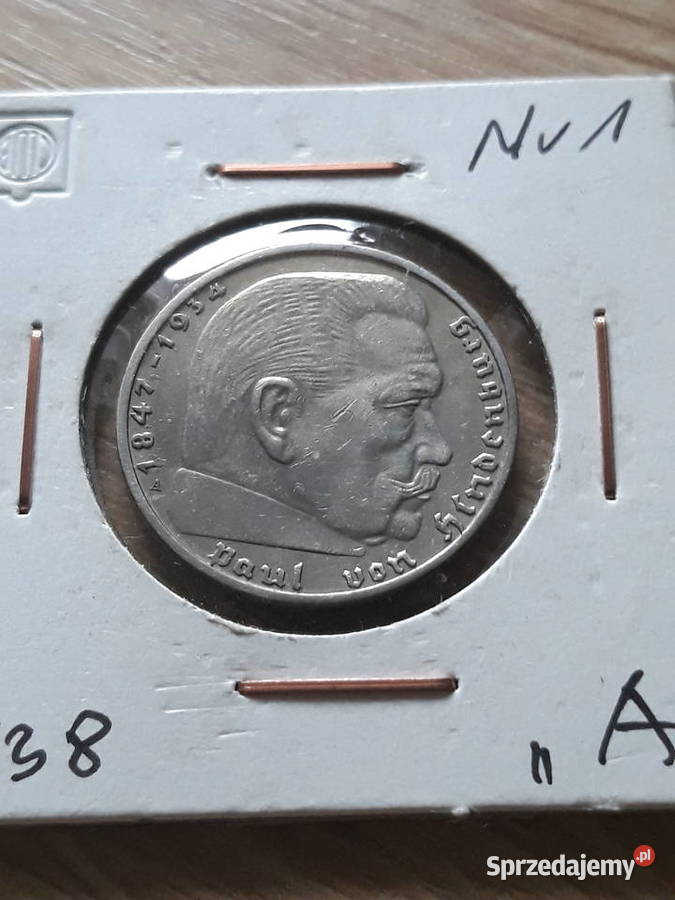 2 Marki Paul von Hindenburg1938 r men A 1 J Numizmatyka Konin