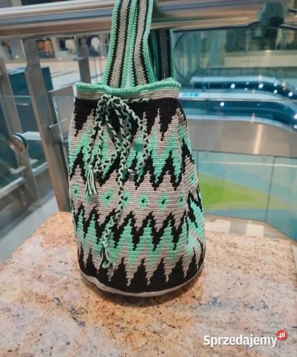 Meksykańska Mochila torebka crochet ręcznie łódzkie Piotrków Trybunalski