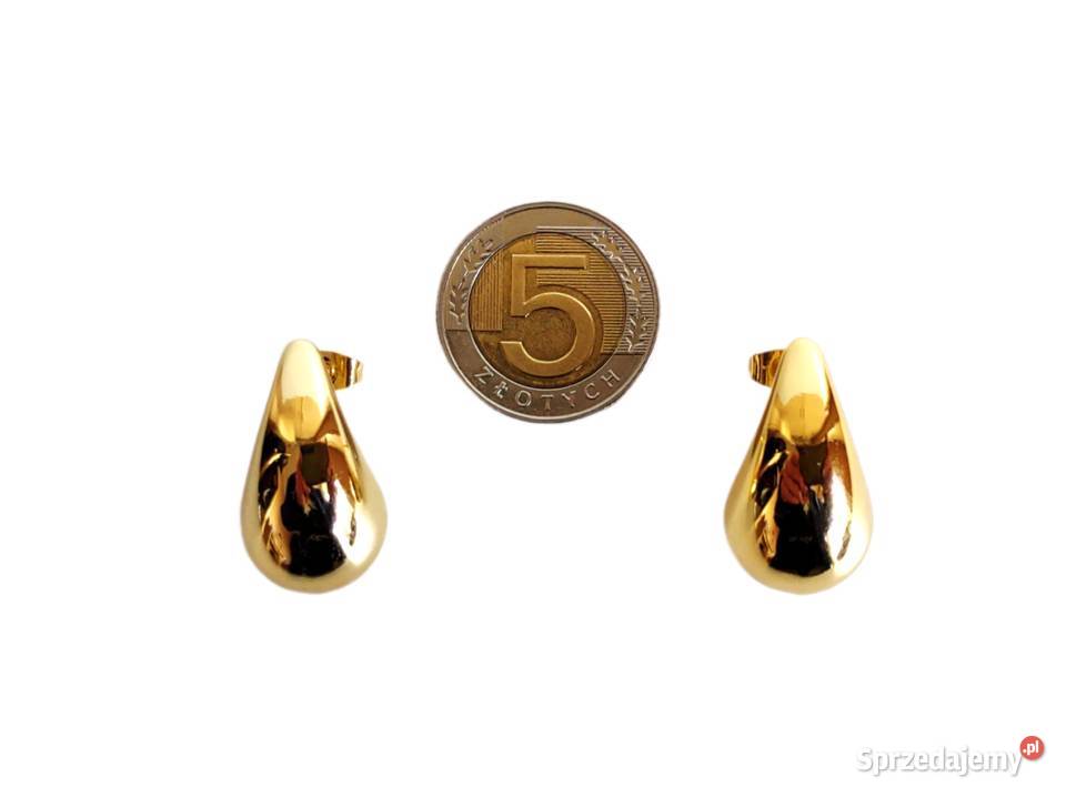 7483 Złote Duże Łezki ala Bottega Kolczyki