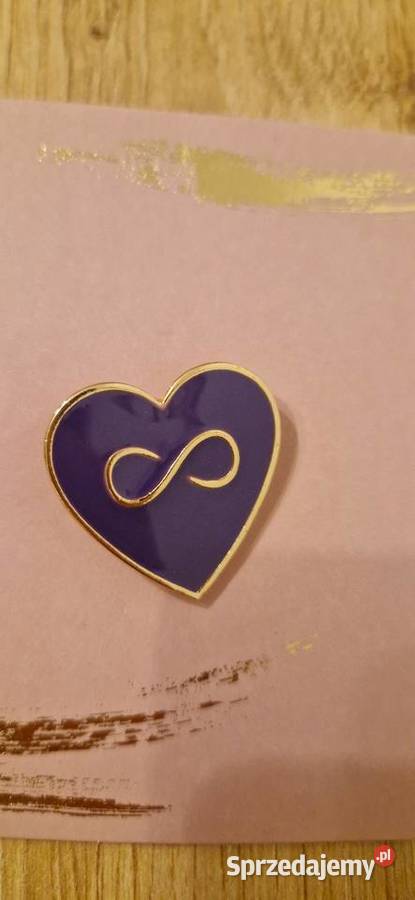 Przypinka pin broszka Avon serce fioletowe Kraków