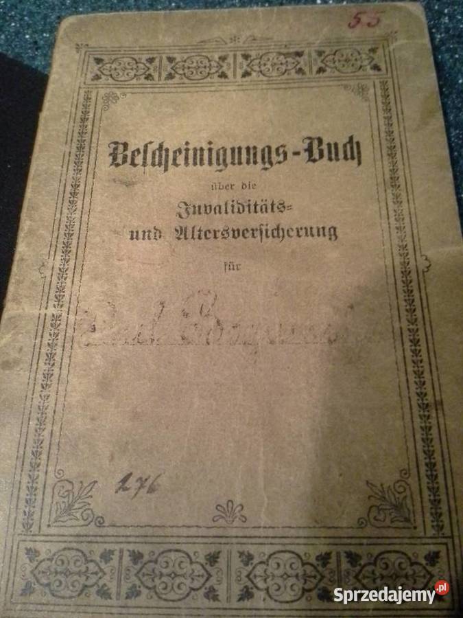 Zabytkowa książeczka ubezpieczeniowa 1912 r Pozostałe Siemianowice Śląskie