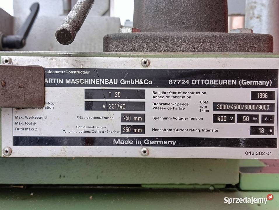 Frezarka Martin z wózkiem T 25 Wejherowo