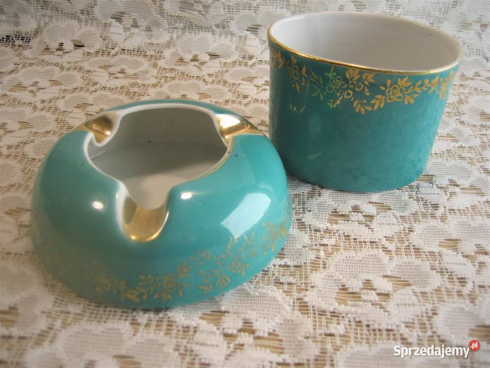Stary ĆMIELÓW porcelanowy dzbanek wazon w kwiaty Bytom