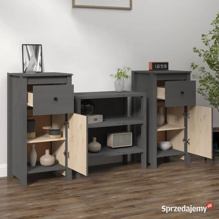 Szafki 2 szare 40x35x80 lite drewno sosnowe Warszawa sprzedam