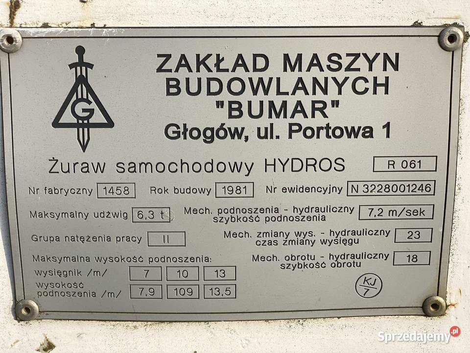 Dźwig Star 6x6 660 Hydros 63T Rok produkcji 1981 Złotoryja