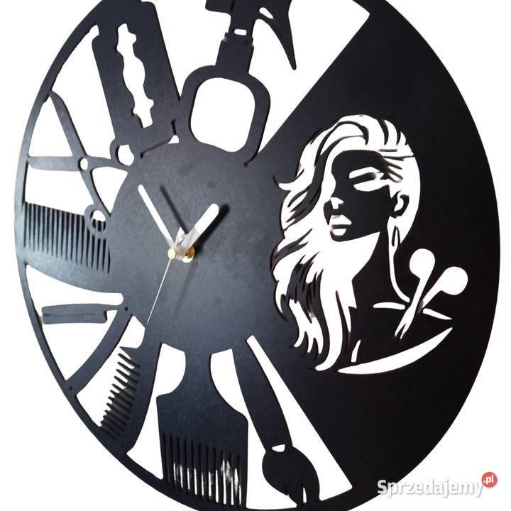 Duży zegar fryzjerski 40 z personalizacją barber