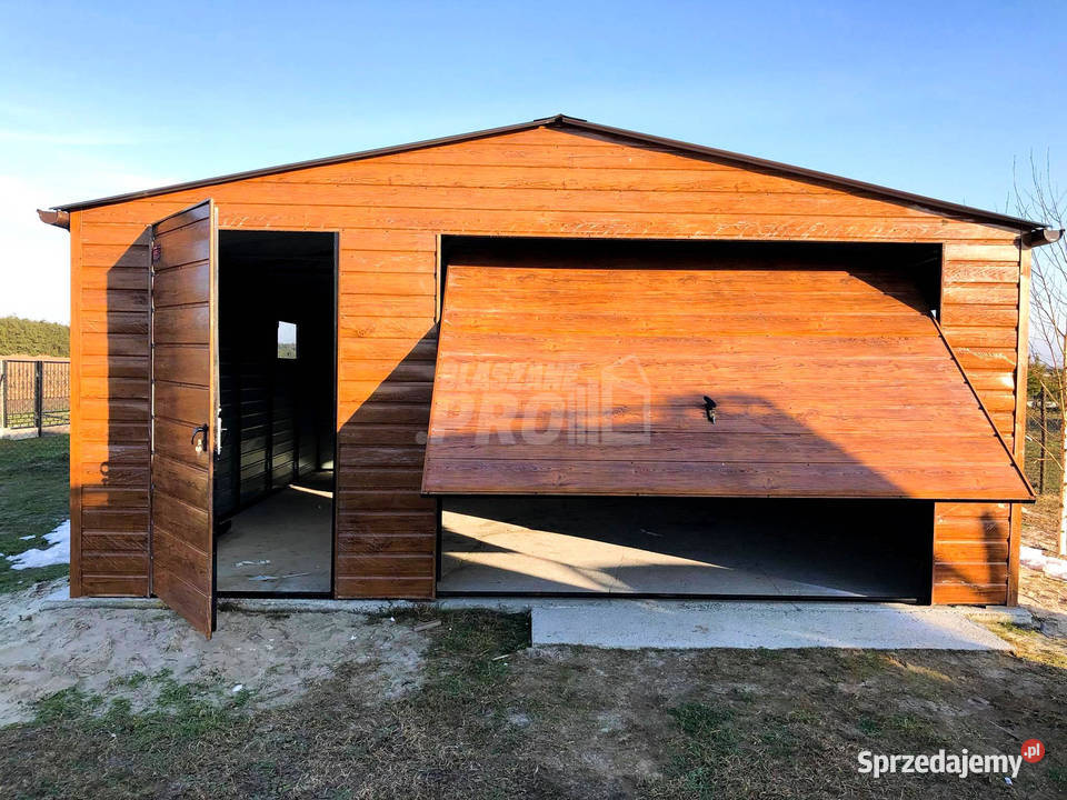 Garaż blaszany 55x6 Brama Drzwi 2x okno Rynny