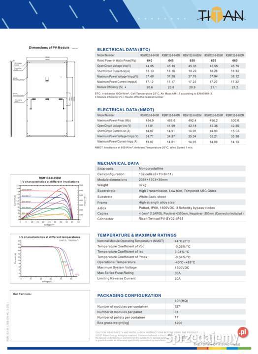 Panele fotowoltaiczne Nowe Moc 660W 279 brutto Łódź sprzedam