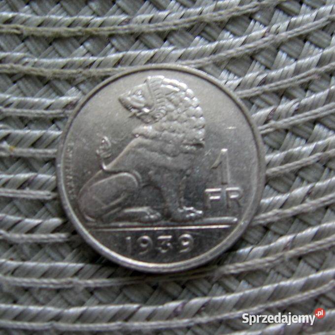 Belgia 1 Frank 1939r wielkopolskie Kalisz