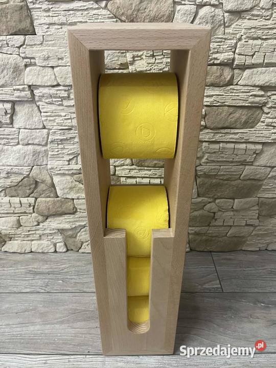 Stojak na papier toaletowy uchwyt drewniany loft wielokolorowy Wyposażenie wnętrz Dębica sprzedam