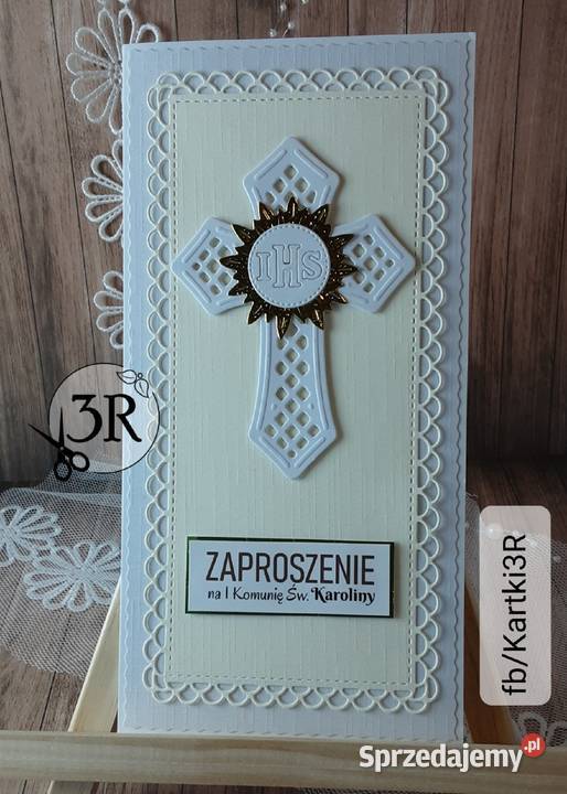 Zaproszenie na kominię Wzór 5 z krzyżem kujawsko-pomorskie Zbójno sprzedam