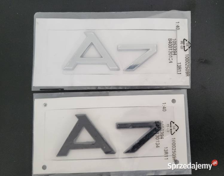 NOWY znaczek A7 emblemat klejany srebrny czarny Zamość sprzedam