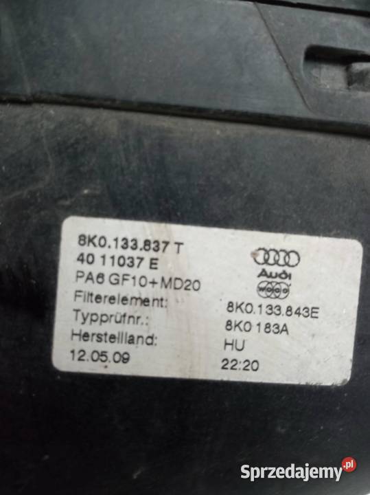 OBUDOWA FILTRA POWIETRZA 8K0133843E 20 8V świętokrzyskie sprzedam