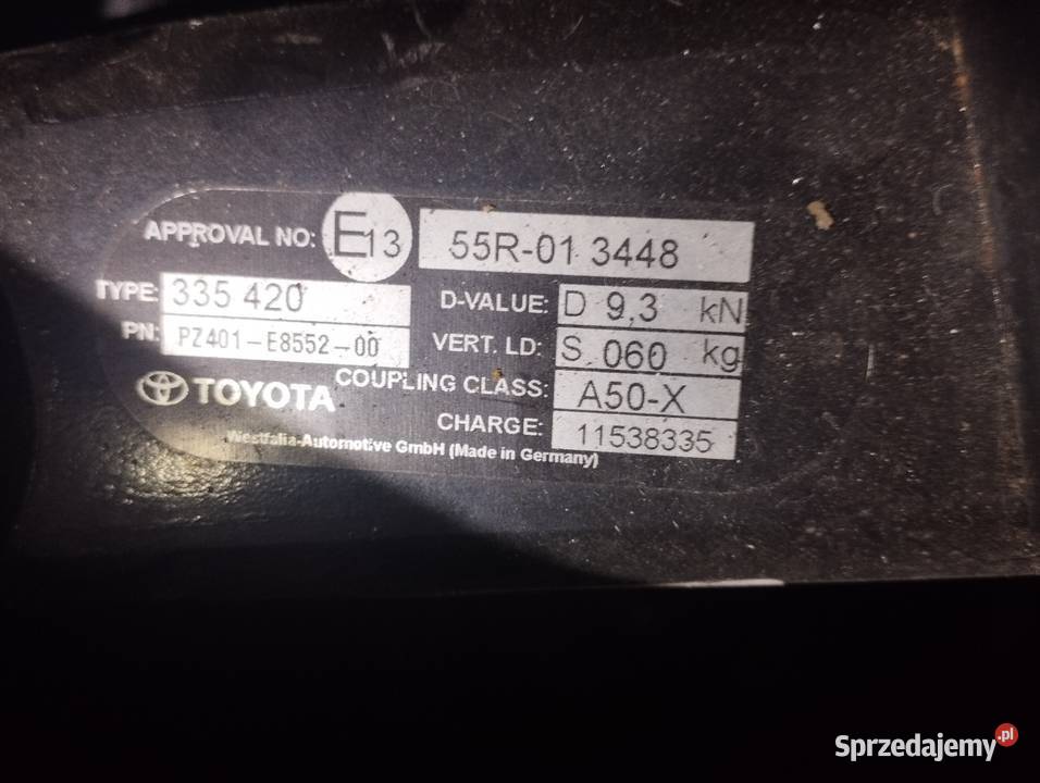 Belka haka holowniczego do Toyoty VersoWestfalia osobowe Kraków