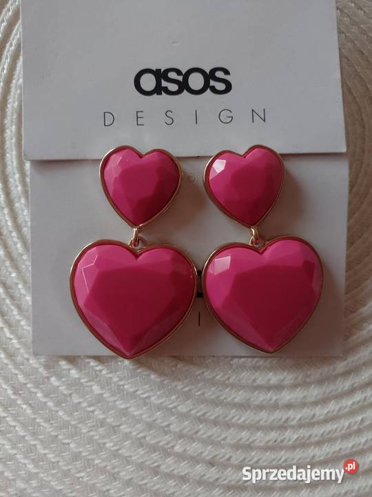 ASOS Duże różowe kolczyki z Londynu serca NOWE Kraków