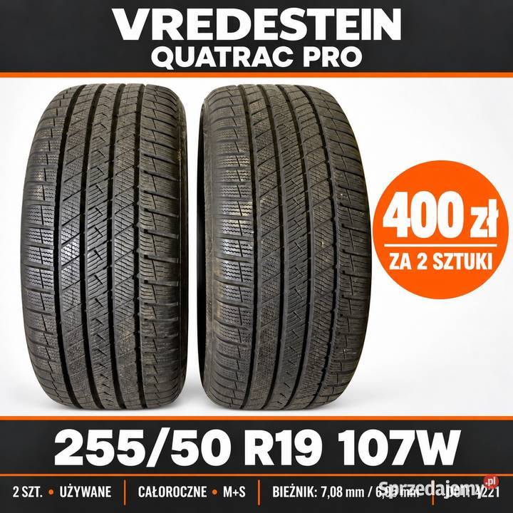 2x Vredestein Quatrac Pro 25550 R19 107W opony