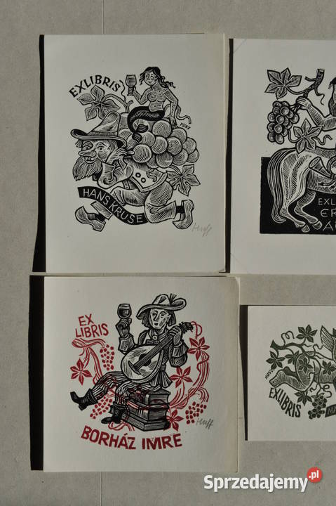 zbiór 6 exlibrisów Hermann Huffert lata 7080 Wrocław