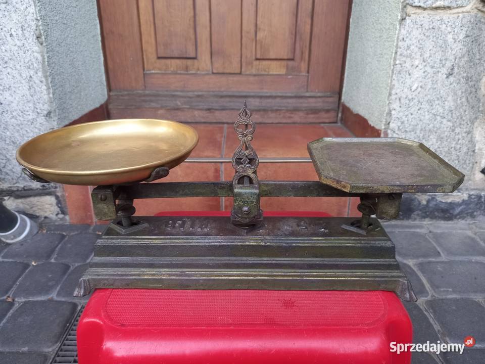 Stara zabytkowa waga szalkowa 5 PRL vintage wielkopolskie Rawicz