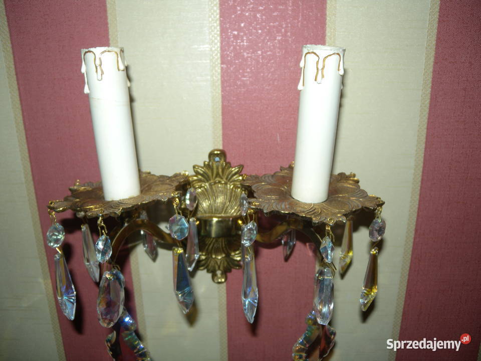 Kinkiet kryształowy Maria Theresa mosiężny śląskie Katowice sprzedam