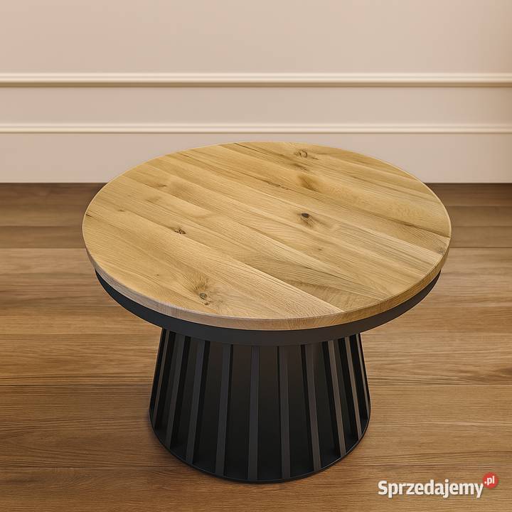 Stół LAMELLO Dębowy Okrągły LOFT 100 Lite Drewno 100cm Stoły Wrocław