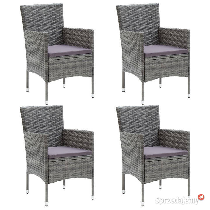 Krzesła ogrodowe 4 rattan PE szare WM310563 Warszawa