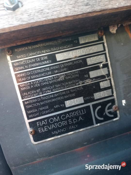 Wózek widłowy elektryczny Fiat EU 175 śląskie Myszków