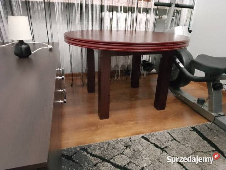 Stolik kawowy okrągły drewniany dębowy lite łódzkie Bełchatów sprzedam