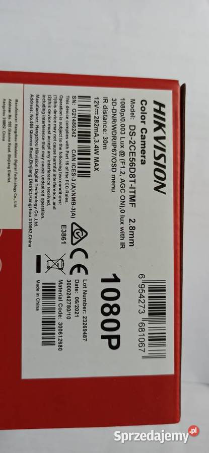 Kamera hikvision DS2CE56D8TITMF Elektronika Zamość