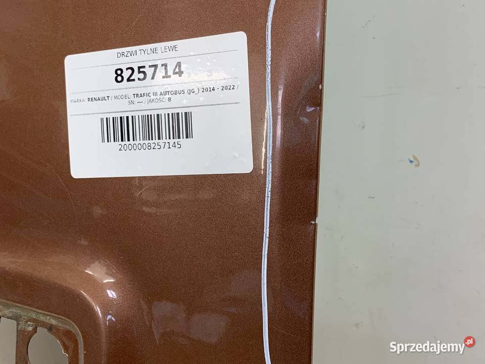 DRZWI TYLNE LEWE RENAULT TRAFIC III Bus BRĄZOWY