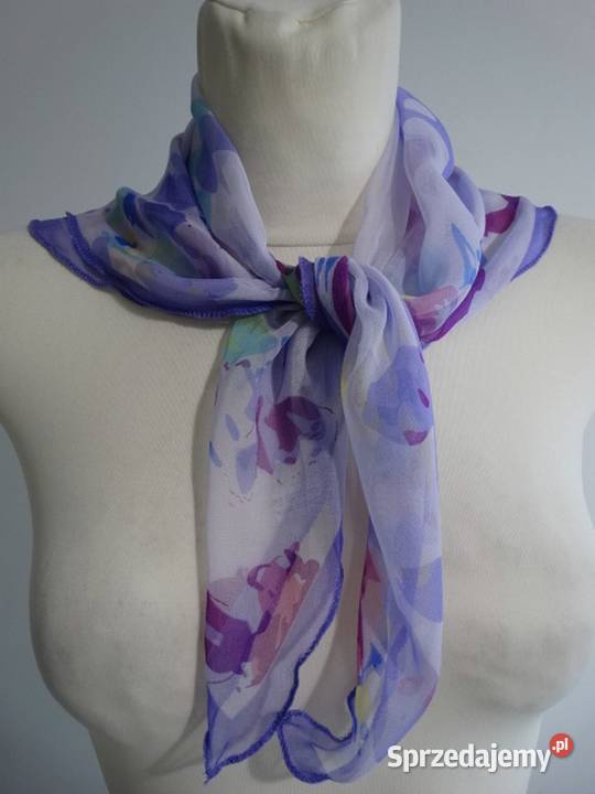 Apaszka Jedwabna Chustka Liliowy Kolor Pastelowy podlaskie