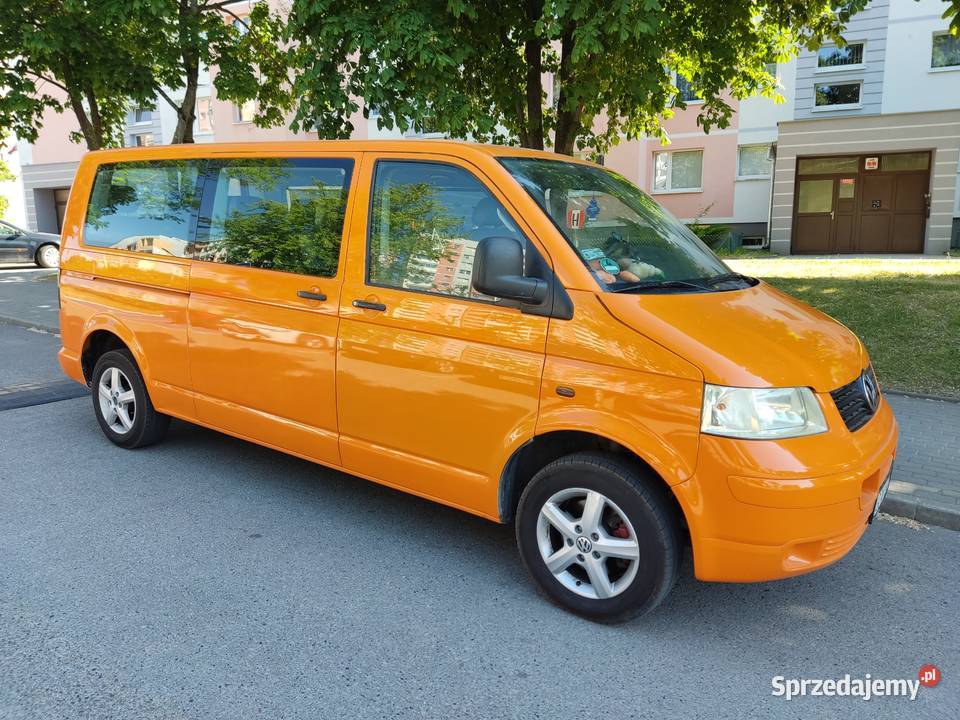 Long VW T5 r2007 poj 19tdi 9osob3 rzędy siedzeń centralny zamek Volkswagen warmińsko-mazurskie