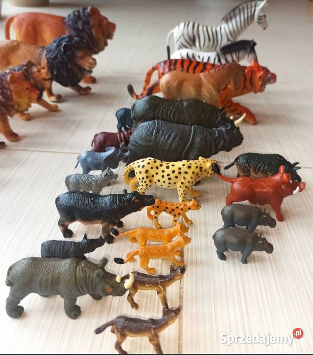 Figurki zwierząt spore stado62zabawki guma