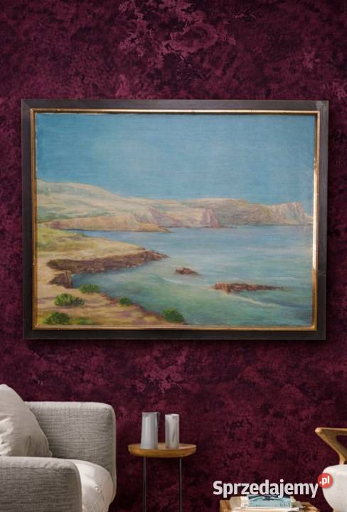 PEJZAŻ MORSKI OLEJ NA PŁÓTNIE 89 x 69 Pabianice