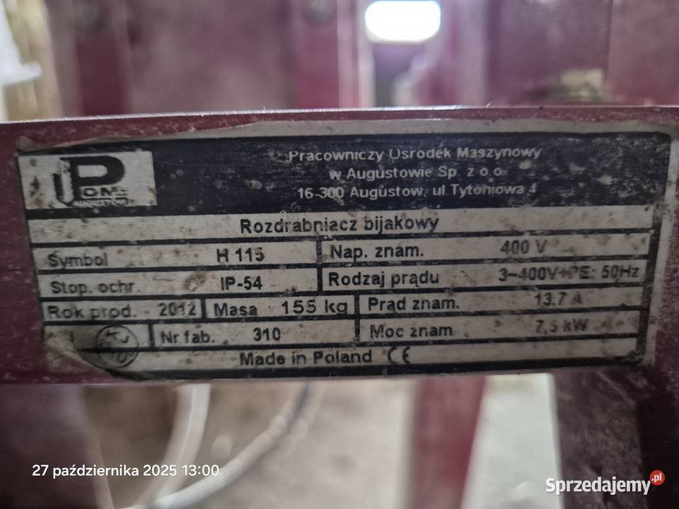 Sprzedam śrutownik Czarnocin