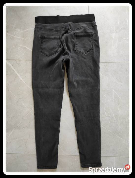 Spodnie tregginsy na gumce 40 L 42 XL jeansy szary/srebrny Płock