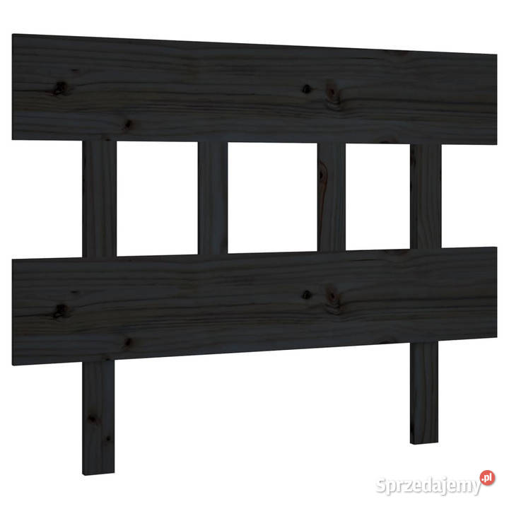 Wezgłowie łóżka czarne 785x3x81 lite drewno Warszawa